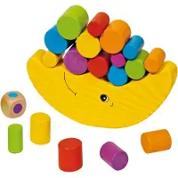 Goki Balancerende maan - Balansspel - 14,2X7Cm - Met Kleurendobbelsteen - 4 Jaar