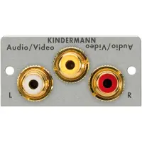 Kindermann - Composiet video + audio (3 RCA) kabel+plug module-50 x 50 mm