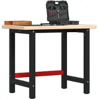 vidaXL Werkbank rechthoekig 100x60x83 cm massief eikenhout