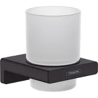 Hansgrohe AddStoris - Tandenborstelhouder, mat glas/zwart mat 41749670