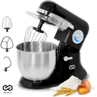 Infinity Goods Keukenmachine - Keukenmixer - 6,5L RVS Mengkom - Keukenrobot - Foodprocessor - Met Accessoires - 1600W - Zwart
