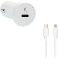Bigbuy USB OPLADER VOOR AUTO KSIX MFI 18W WIT