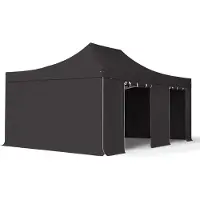 TOOLPORT 4x6 m Easy up partytent met zijwanden, PROFESSIONAL alu 50 mm, zwart