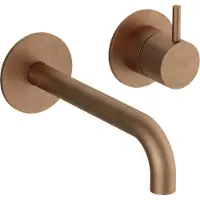 Hotbath Cobber 2-gats inbouw wastafelkraan 18cm verouderd messing