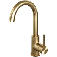 Brauer Gold Edition ColdStart wastafelkraan met draaibare ronde uitloop model A geborsteld messing PVD