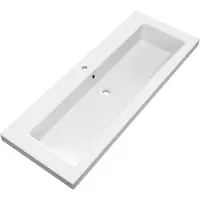 Brauer Solar Medium Meubelwastafel 120x46cm Mineraalmarmer - 1 Kraangat - Mat Wit - 8720359366306 - Rechthoekig - Wastafels, Meubelwastafels