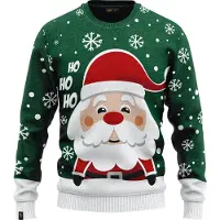 JAP Christmas Kersttrui (maat 5XL) - 100% Gerecycled - Kriebelt niet - Kerstcadeau volwassenen - Foute Kersttrui dames en heren XXXXXL - Kerstman - Groen