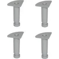 Furniture Legs Europe Meubelpoot verstelbaar grijs rond Ø 3,5 cm en hoogte 12 cm van kunststof - 4 stuks