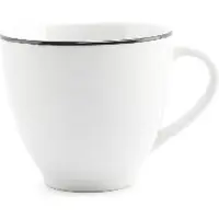 BonBistro Kop 20cl black rim Basic White (Set van 6)