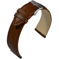 Eulit horlogeband - leer - 18 mm - bruin - metalen gesp