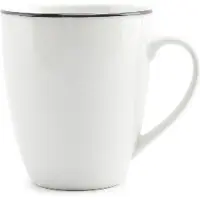 BonBistro Beker 38cl black rim Basic White (Set van 6)