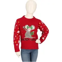Apollo Kersttrui kinderen - Gebreid - Rood - Maat 104/110 - kersttrui kind - kersttrui jongens - kersttrui meisjes - kerst trui kinderen