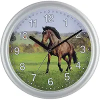Eurotime Wandklok met PAARD modern design voor kinderen