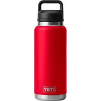 Yeti Rambler Bottle 36oz Chug Cap, Rescue Red, thermosfles met drinkdop, 1L