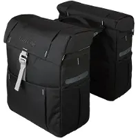 Gazelle dubbele fietstas met mik adapter zwart/olijf