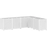 vidaXL Plantenbak 160x120x53 cm polypropeen wit
