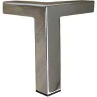 Furniture Legs Europe Stalen meubelpoot chroom hoek 9,5 bij 9,5 cm en hoogte 10 cm