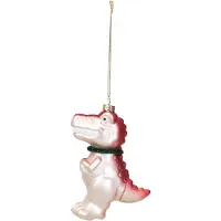 House Vitamin Xmas hanger dino glass pink 4,5x9,5x12,5cm