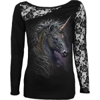 Spiral Shirt met lange mouwen - Celtic Unicorn - S tot XXL - voor Vrouwen - zwart - Maat XL