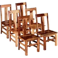 vidaXL Eetkamerstoelen 6 st massief hout