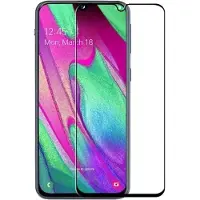 Ntech Screenprotector Geschikt voor Samsung Galaxy A40 full cover Screenprotector Tempered Glass - Zwart