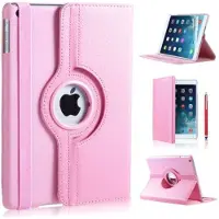 Ntech Hoes geschikt voor iPad 5e en 6e generatie (2018 / 2017) 360° draaibaar bookcase Lichtroze – Hoes geschikt voor iPad (2017) / (2018) 9.7 inch cover met standaard