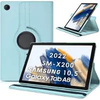 Ntech Hoes Geschikt voor Samsung Galaxy Tab A8 hoes – Hoes Geschikt voor Samsung Galaxy Tab A8 (2021 / 2022) hoes – 360° draaibaar tablethoes – Lichtblauw