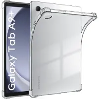 Ntech Hoesje Geschikt Voor Samsung Galaxy Tab A9 Plus Hoes – Transparant Siliconen Shockproof Hoesje – Schokbestendig