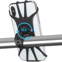 Ntech Telefoonhouder Fiets 360° draaibare telefoonhouder Zwart - Fiets Telefoonhouder Scooter - Mountainbike Telefoon Houder Siliconen