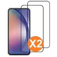 Ntech Full Cover Screenprotector geschikt voor Samsung Galaxy A55 5G Zwart 2pack | Volledige Beschermglas Tempered Glass | Samsung Galaxy A55 5G Screenprotector