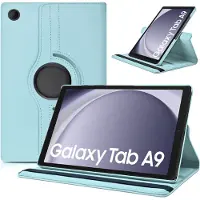 Ntech Hoes Geschikt voor Samsung Galaxy Tab A9 hoes – 360° draaibaar tablethoes – Lichtblauw