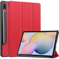 Ntech Hoes Geschikt voor Samsung Galaxy Tab S8 hoes – Hoes Geschikt voor Samsung Galaxy Tab S7 hoes - Book Case - Smart Cover – trifold case – 11 inch – Rood