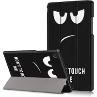 Ntech Hoes Geschikt voor Samsung Galaxy Tab A7 hoes - (2020/2022) - Dont Touch Me Trifold smart cover Kunstleer bookcase