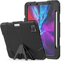 Ntech Hoes geschikt voor Apple iPad 11 Pro 2020 Extreme Armor hoes met Pencil Houder - Zwart