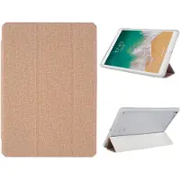 Ntech Hoes geschikt voor iPad 2021 / 2020 / 2019 (9e/8e/7e Generatie / 10.2 inch) Rose Goud Tri-fold Fabric Stof shockproof silicone case