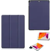 Ntech Hoes geschikt voor iPad 2021 / 2020 / 2019 (9e/8e/7e Generatie / 10.2 inch) Trifold Bookcase Donker Blauw – Hoes geschikt voor iPad 2020 hoes 10.2 hard case - Ntech