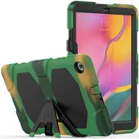Ntech Hoes Geschikt voor Samsung Galaxy Tab A 10.1 (2019) T510 Extreme Armor Case - Camouflage Groen