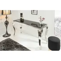 Invicta Elegante consoletafel MODERN BAROQUE 145cm zwart opaalglas roestvrijstalen poten - 36545