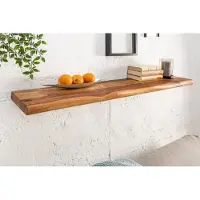 Invicta Stevige wandplank MAMMUT 80cm Sheesham plank met boomrand - 40957