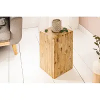 Invicta Massief houten decoratieve kolom COLUMNA 50cm acacia teakgrijs gekalkt bijzettafel - 38432