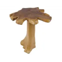 Invicta Massieve bijzettafel ROOT 60cm teak met jaarringen - 38238