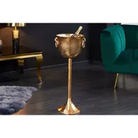 Invicta Decoratieve champagnekoeler CHAMPAGNE 80cm antiek goud handgemaakte metalen flessenkoeler - 41692