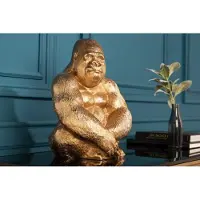 Invicta Decoratief Gorilla-figuur KONG 40cm goud handgemaakt metalen sculptuur - 41687