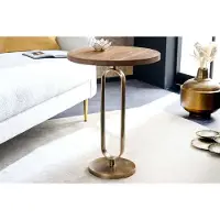 Invicta Ronde Bijzettafel ELEGANCE 60cm Messing Mango Hout Metaal Massief Aluminium Handgemaakt - 43611