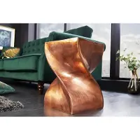 Invicta Sculpturale bijzettafel TWIST 30cm handgemaakt nachtkastje van gevlamd kopermetaal - 42006