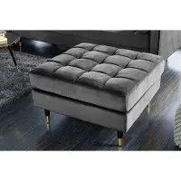 Invicta Design kruk COSY VELVET 80cm grijs fluweel gouden poten - 43132