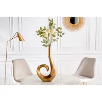 Invicta Moderne vaas WAVE 47cm goud aluminium gepolijst decoratie - 41567