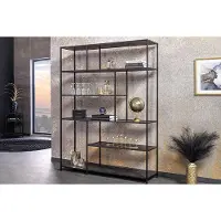 Invicta Moderne boekenkast SLIM LINE 185x135cm grafiet metalen frame - 44322
