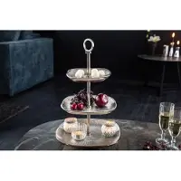 Invicta Design taartplateau ORIENT 44cm zilver met drie niveaus - 41605