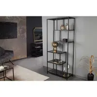 Invicta Moderne boekenkast SLIM LINE 185 cm grafiet metalen staande plank - 44181